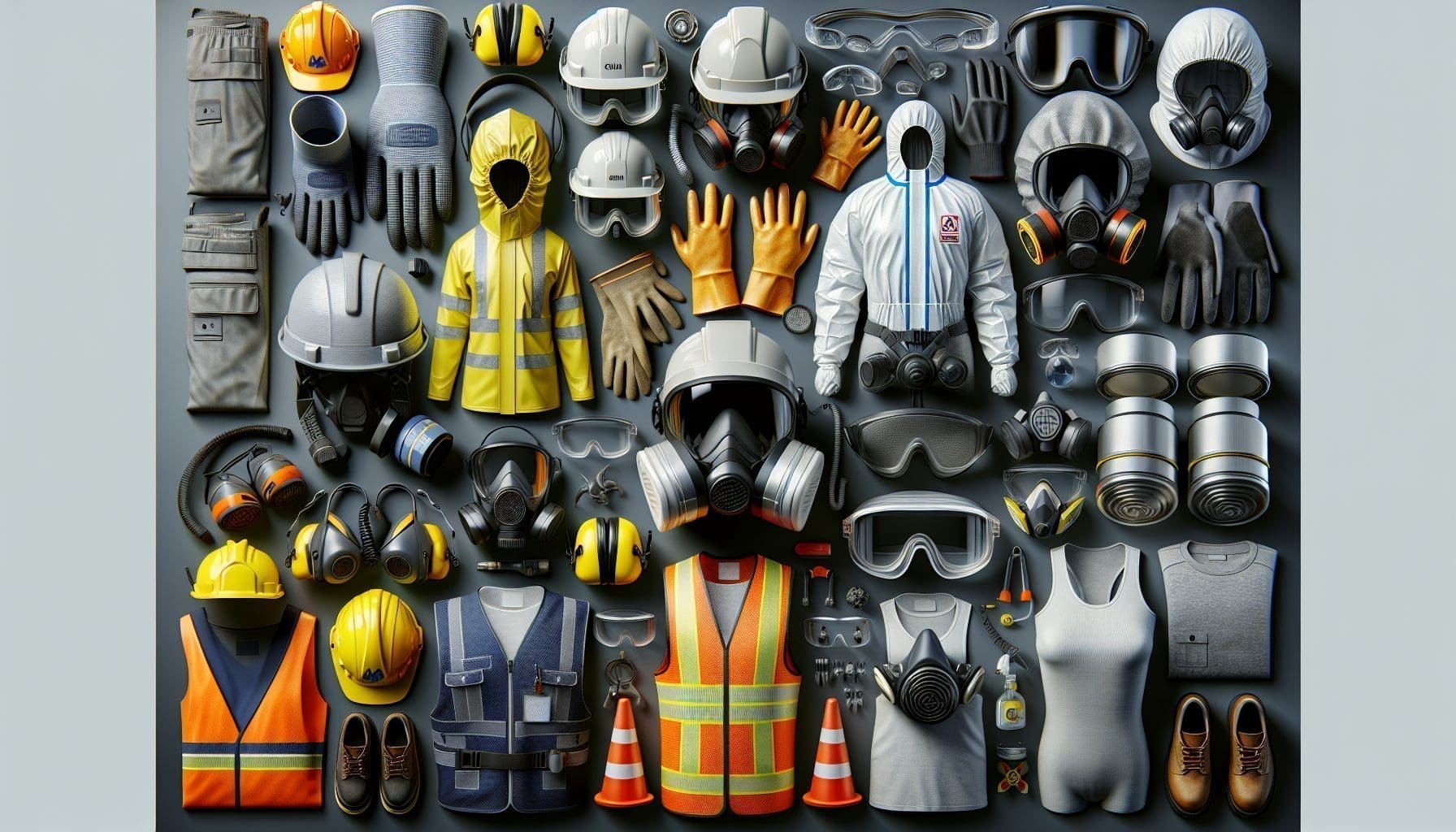 equipements protection individuelle securite travail haute definition detaillee casques gants combinaisons masques lunettes protecteurs chaussures.jpeg